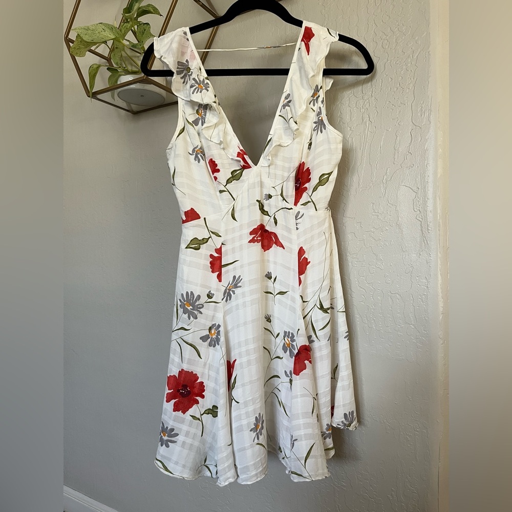 Privacy Please floral v neck ruffle sleeveless dress